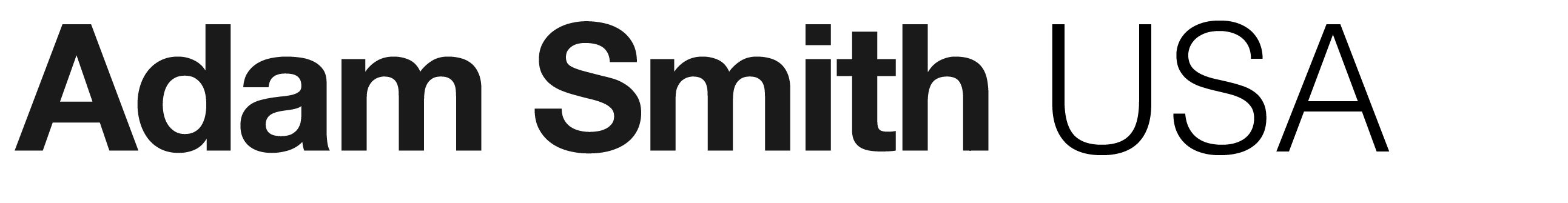 Adam Smith USA written in black lettering