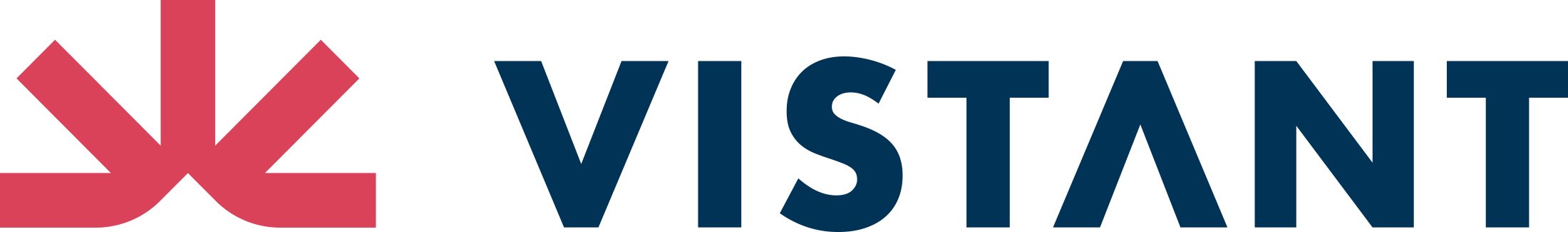 A red semi-star with the word "VISTANT" in blue.