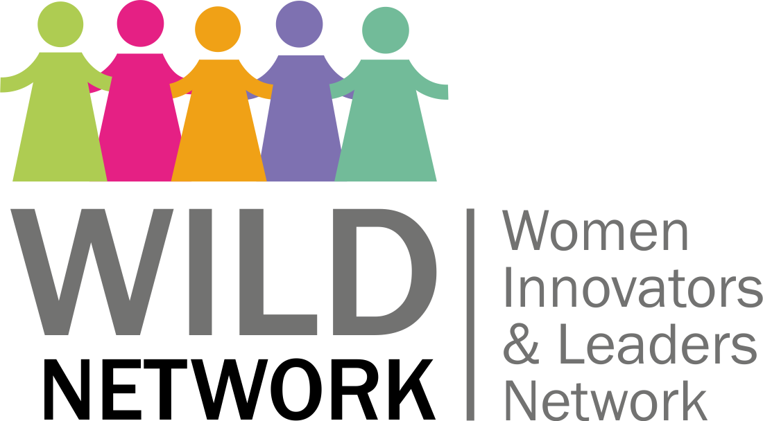 Multi-colored stick figure women above the name WILD Network, with the full name Women Innovators & Leaders Network written on the right