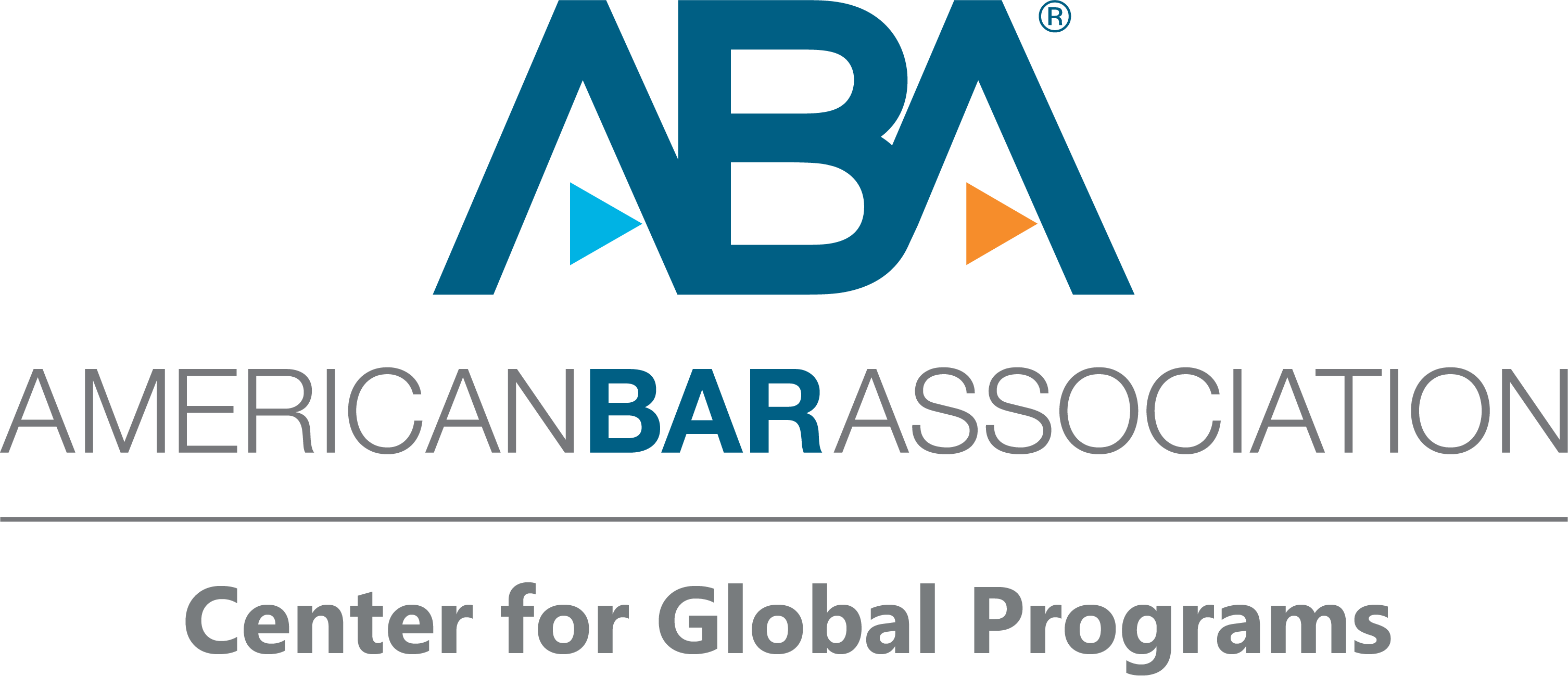ABA written in blue text with American Bar Association and the Center for Global Programs written under it