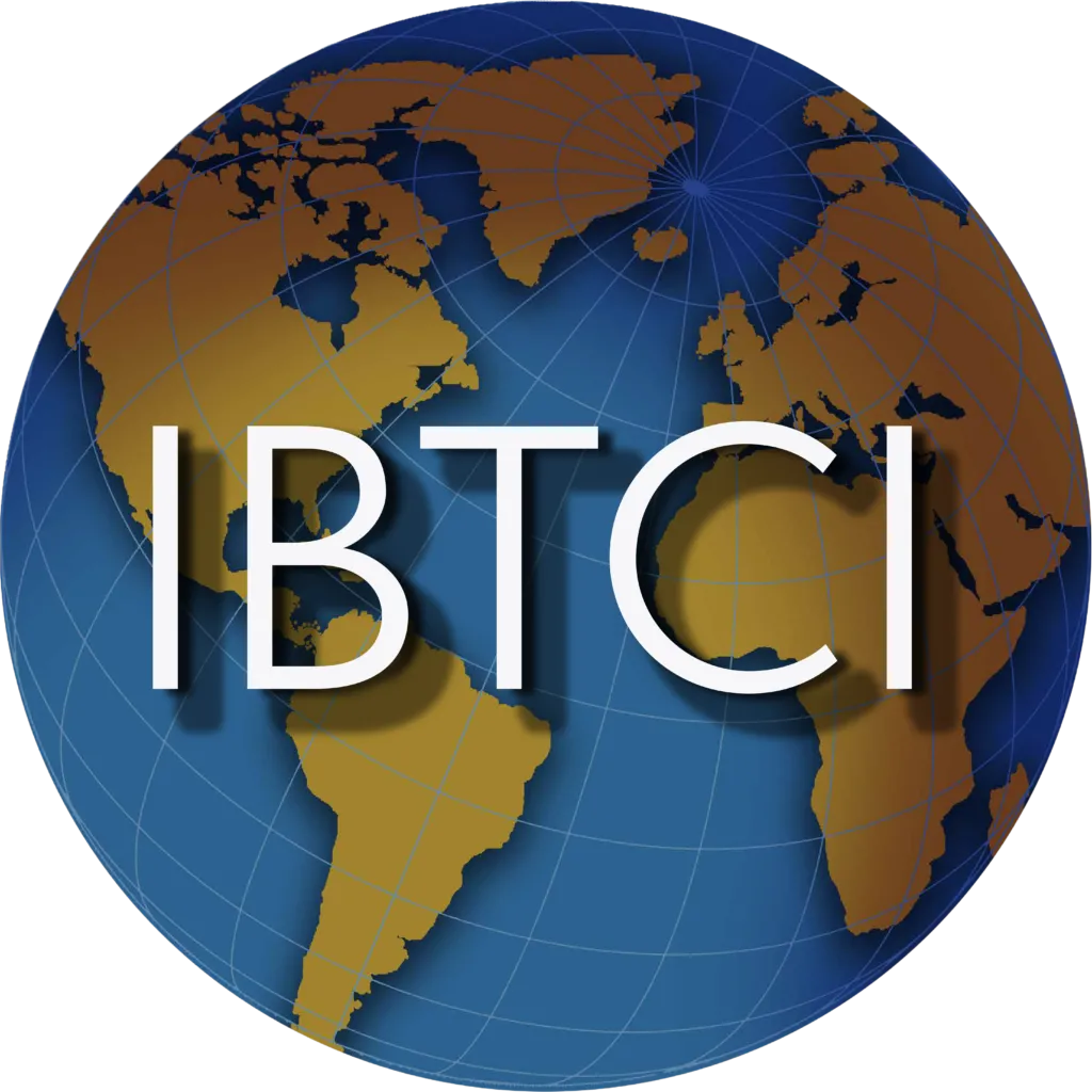 A globe with the letters "IBTCI" in the middle.